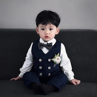 宝宝衣服洋气周岁礼服男童西服花童婚礼演出服 秋季 婴幼儿西装 套装