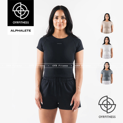 ALPHALETE 女柔软轻薄无缝贴身短款短袖BABY TEE