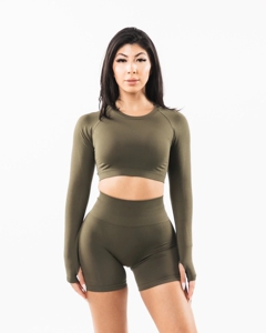 现货ALPHALETE女AMPLIFY配套上衣STRATUS LS CROP