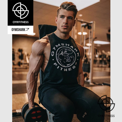 现货 GYMSHARK男 LEGACY DROP ARM TANK 鲨鱼健身背心