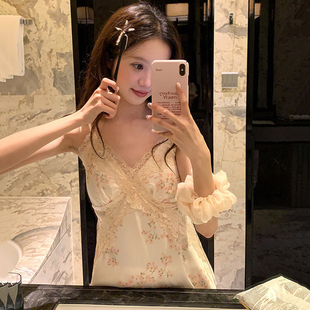 Kiai 可外穿带胸垫睡衣女夏季冰雪丝吊带短裤性感凉感套装家居服