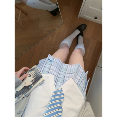 勿忘我JK格裙学院风百褶短裙