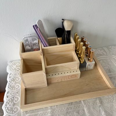 木质美甲打磨机日式收纳盒