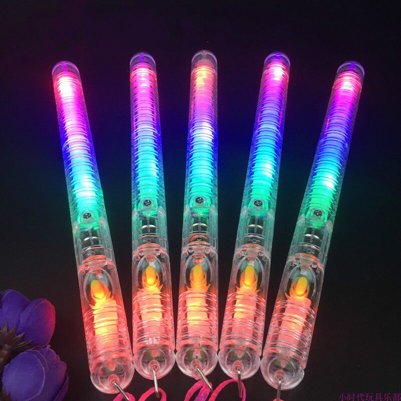 다채로운 투명 플래시 스틱 무지개 스틱 다채로운 스틱 대형 형광 스틱 콘서트 파티 글로우 스틱 핫 세일