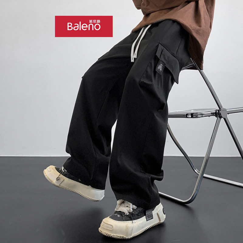 班尼路机能工装裤子男春秋季新款美式宽松直筒阔腿裤大口袋休闲裤,男装,时尚工装裤,淘宝优惠券,粉丝福利购,淘宝优惠卷