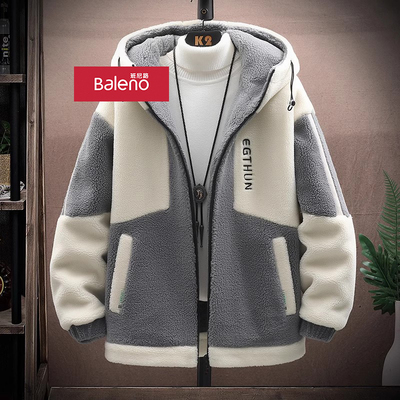 班尼路羊羔绒外套颗粒绒夹克潮流