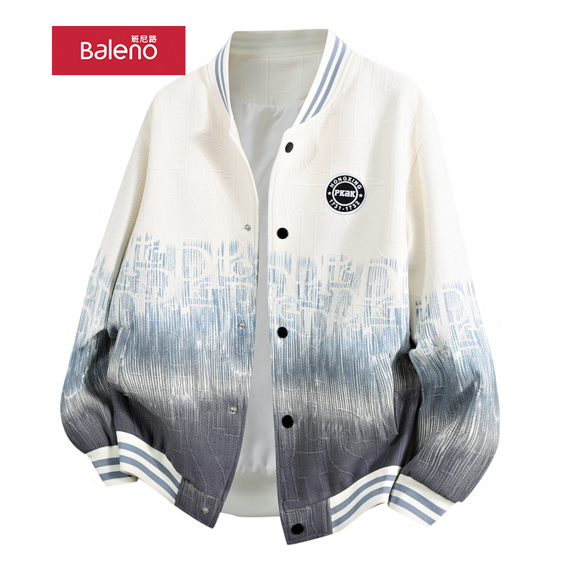 班尼路棒球服男春秋季2026新款单排扣美式上衣青少年春装夹克外套,男装,棒球夹克,淘宝优惠券,粉丝福利购,淘宝优惠卷