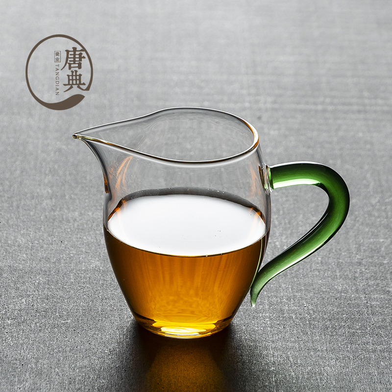 大号高档玻璃公道杯带把日本加厚耐热创意茶道配件茶海分茶器家用