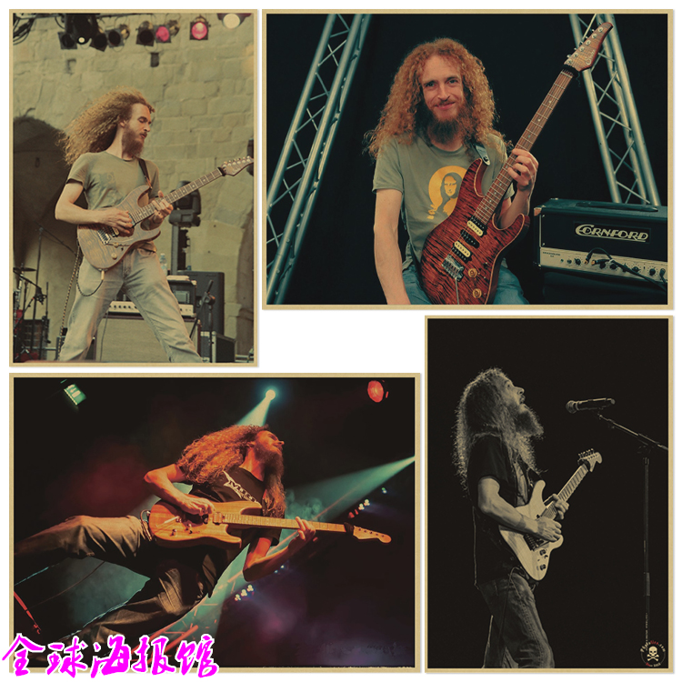 Guthrie govan 吉他手音乐摇滚海报复古牛皮纸装饰画琴行教室挂画图片