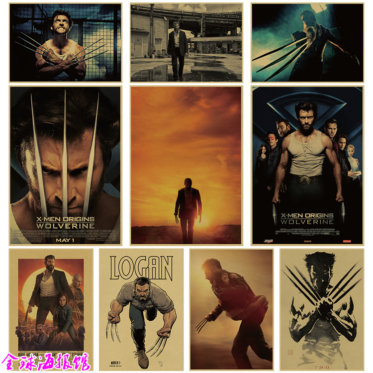 金刚狼  漫威超级英雄 科幻电影海报牛皮纸装饰画挂画 休杰克曼