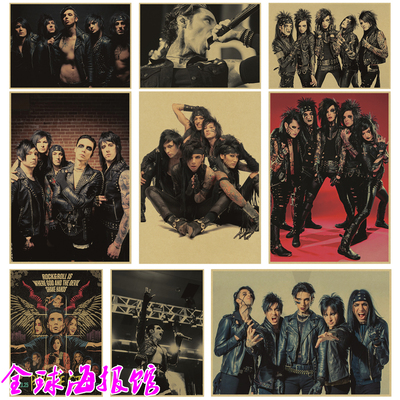 黑面纱新娘摇滚乐队复古海报
