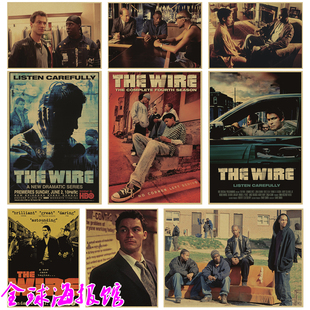 The Wire 火线 美剧电影复古牛皮纸海报装饰画咖啡厅贴画相框墙