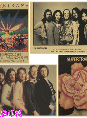SUPERTRAMP 英国摇滚乐队 复古怀旧牛皮纸海报音乐酒吧装饰画挂画