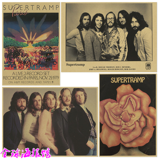 SUPERTRAMP 英国摇滚乐队 复古怀旧牛皮纸海报音乐酒吧装饰画挂画
