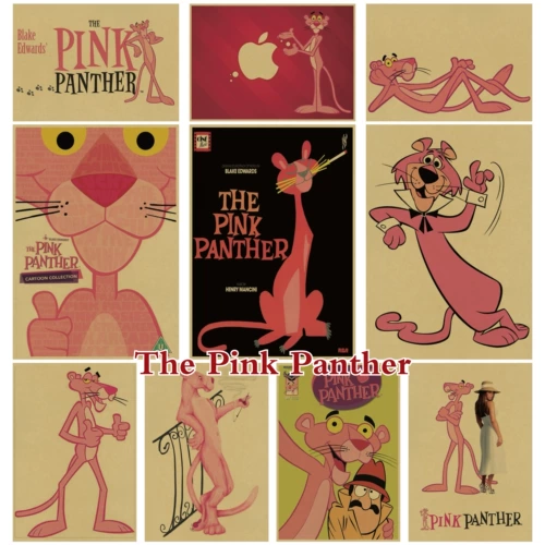 Pink Leopard The Pink Panther Cartoon Classic Animation Reta Cowp Papp Paper Poster Core Core