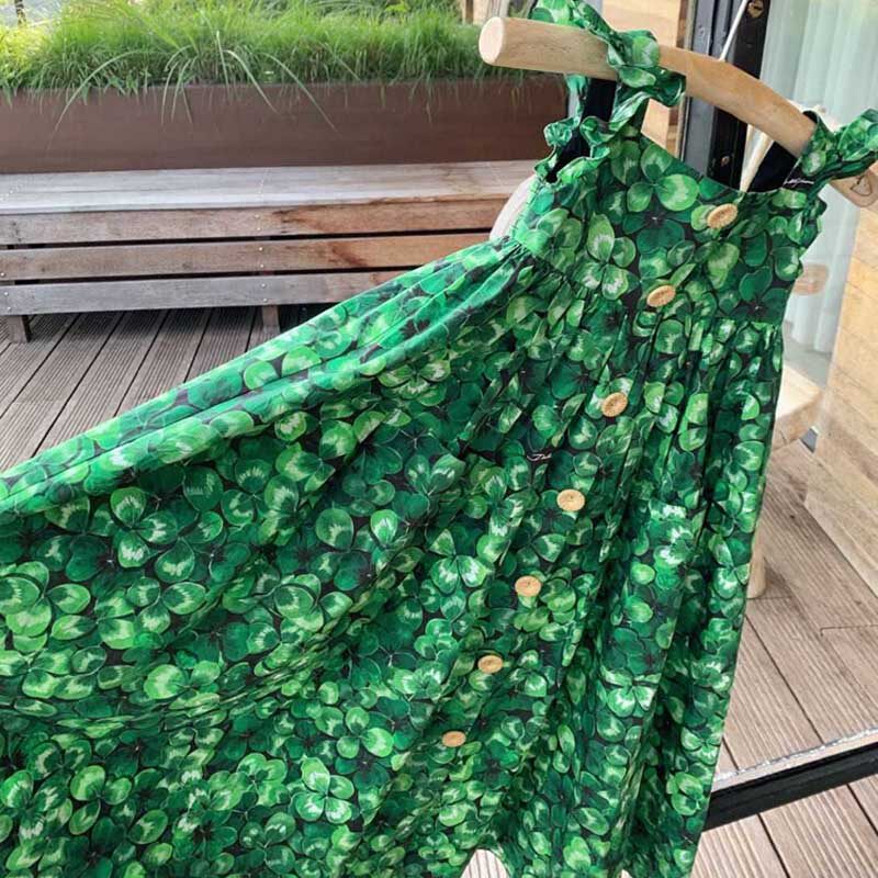自留品牌童装~ 高品质花色连衣裙女童夏天必入中大童沙滩裙度假裙