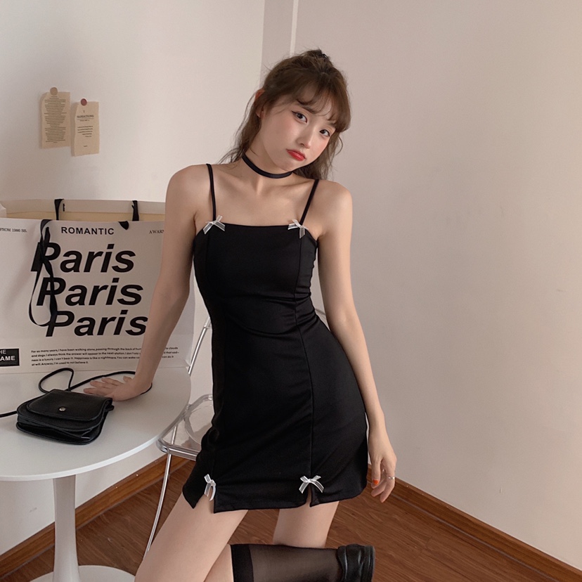 Real price sexy bow tie suspender dress