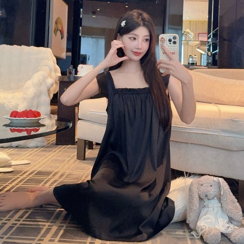 夏季冰丝吊带睡裙女性感高级感薄款少女2025年新款睡衣无袖家居服
