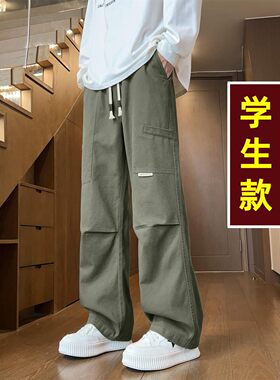 青少年薄款帅气纯棉裤子男孩13初高中学生14大童15夏季休闲工装裤