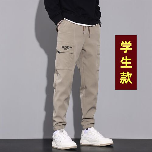 青少年冰丝帅气工装裤子13初中学生大童男孩15夏季薄款休闲运动裤