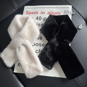 天鹅绒环保皮草围脖水貂绒双面毛毛韩国秋冬新款 围巾保暖护颈女