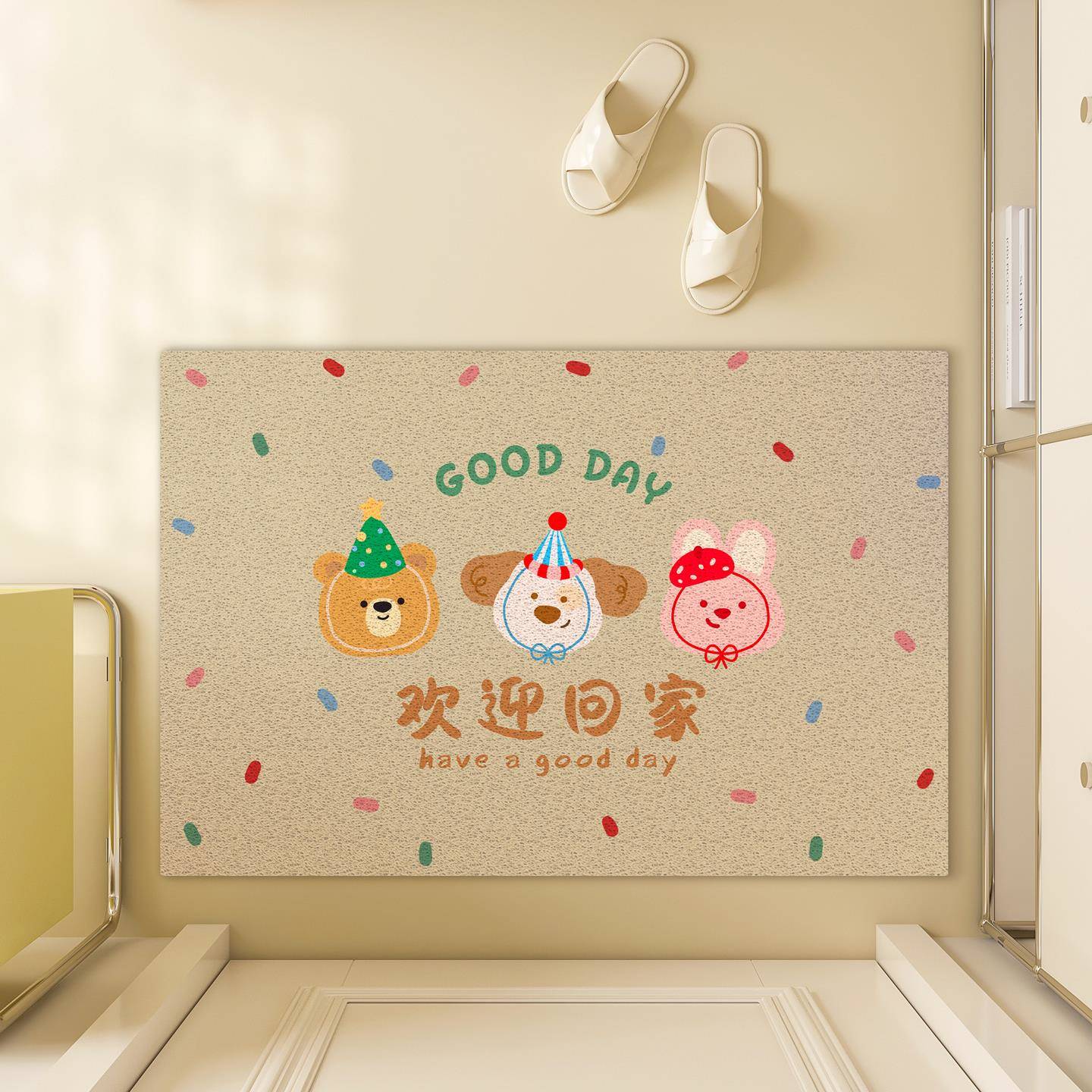 入户门地垫门口进门脚踏垫家用丝圈进户门垫耐脏室内门外防滑地毯