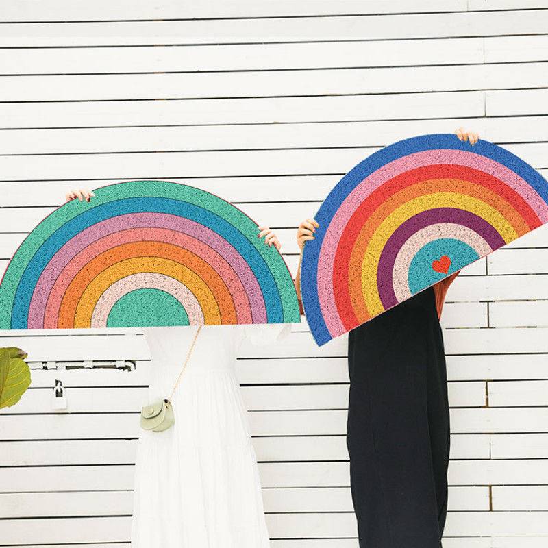 彩虹进户门门脚垫丝圈田园