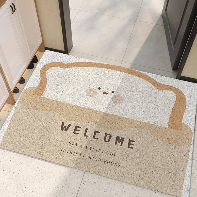 卡通入户门地垫面 麺包浴室门厅玄关可裁剪新款丝圈进户高级防滑