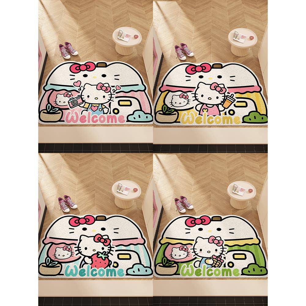 oHell入Ktty地垫入blm338户门i垫卡通丝圈进门口防滑玄关脚垫耐脏