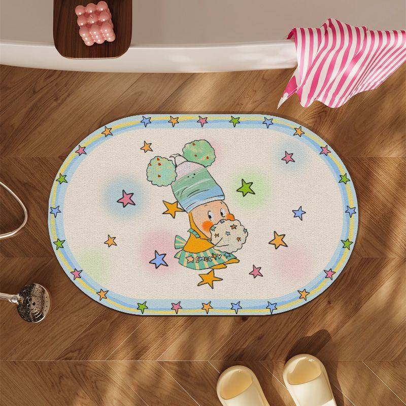 星星人通软矽藻泥浴室地吸垫水防滑化妆室CHU厕所房门口卡吸间水