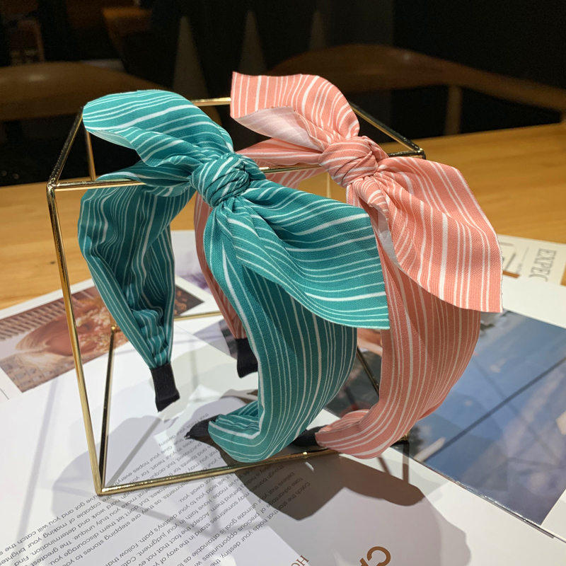 韩版发饰中间蝴蝶结可爱条纹发箍女洗脸网红发卡布艺外戴清新头箍,饰品/流行首饰/时尚饰品新,发饰,淘宝优惠券,粉丝福利购,淘宝优惠卷