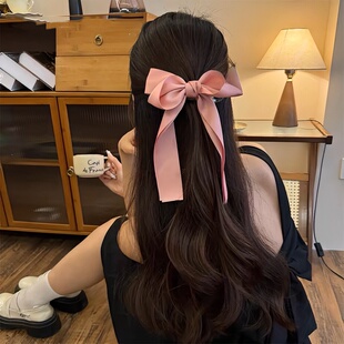 升级版~法式芭蕾风蝴蝶结飘带鸭嘴夹气质高级感弹簧夹少女心发夹