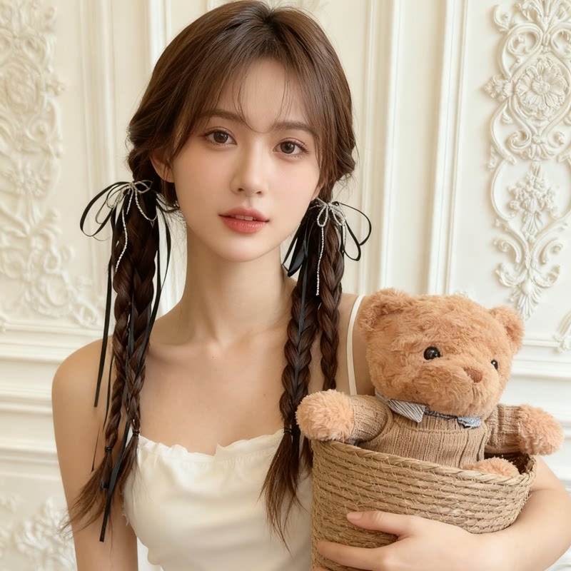 韩国蝴蝶结发饰女式气质飘带发夹鸭嘴夹头饰小众设计感发卡高级感