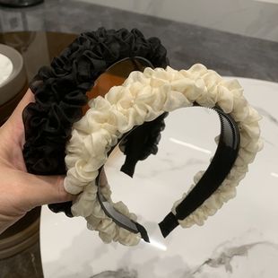 木耳边带齿防滑头箍花朵褶皱发箍ins夏季 蕾丝花边发箍女 发卡新款