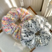 秋冬新款 超仙针织彩色大肠圈超大号发圈高品质森女系发饰毛绒头饰