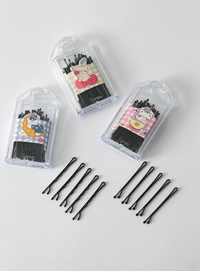 黑色一字夹发夹女侧边浏海发夹固定头发夹子头饰小卡子U型夹钢夹v