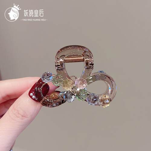 蝴蝶结发夹抓夹女中号鲨鱼夹高级感发卡 后脑勺发饰夹子头发饰品