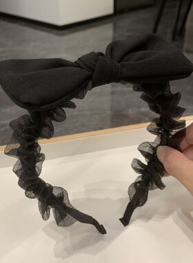 蕾丝蝴蝶结蕾丝发箍赫本风