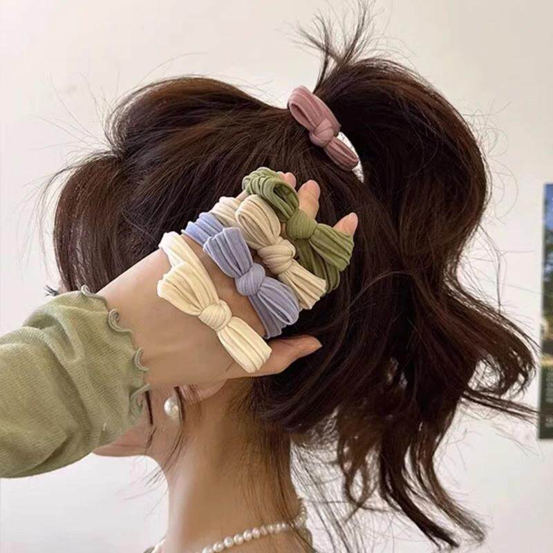 蝴蝶结发绳新款多巴胺布艺头绳皮筋高弹力耐用无缝头圈炸头发皮套