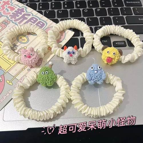可爱呆萌小怪物发绳网红搞怪发圈少女心学生情侣小肠圈头饰头绳女