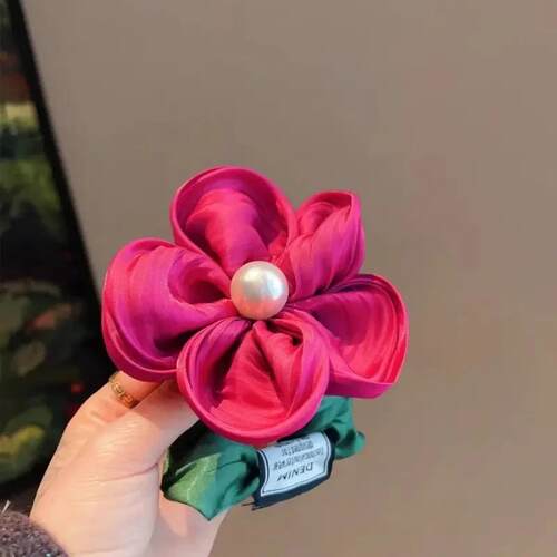 高级质感花朵扎头发耐用发圈女大肠圈绑头发皮套橡皮筋头绳发绳