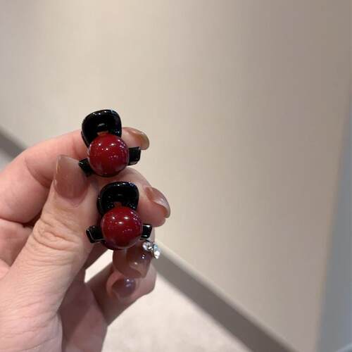 网红迷你小号酒红色小抓夹刘海小夹子发夹气质百搭头饰发卡发饰女