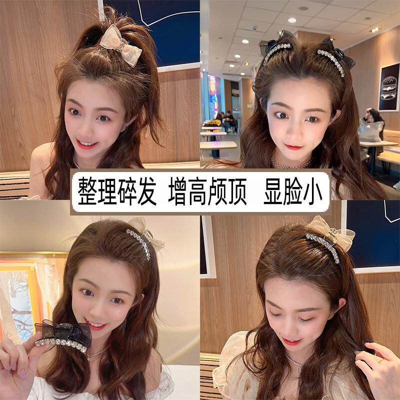 非金属发饰女士新款双面蝴蝶结小抓夹新款发夹高马尾ab面刘海夹