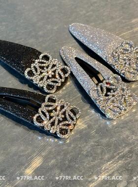 一眼沉沦~ins高级感韩国水钻精致侧边发夹镶钻亮闪闪高刘海夹BB夹