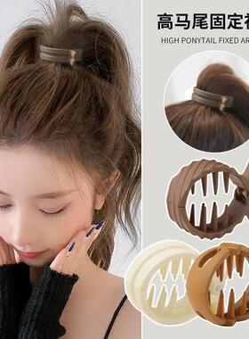 短发半扎发高马尾固定神器抓夹V型2024网红新款发夹女后脑勺头饰f
