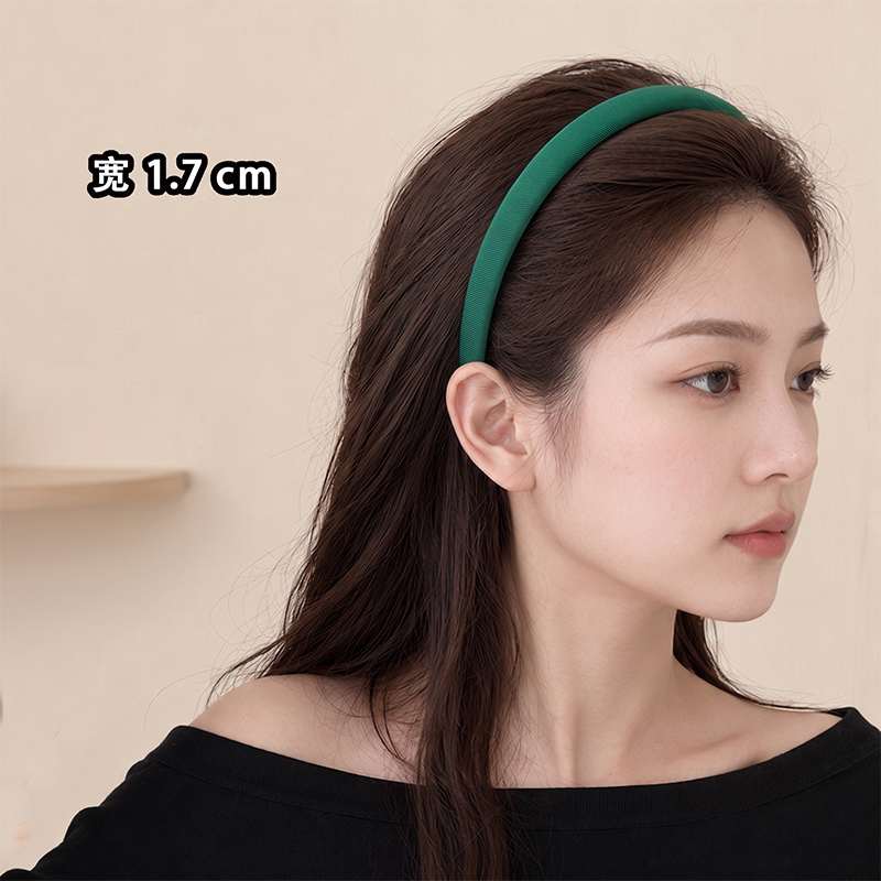 绿色细发箍女复古压发洗脸发捆发饰高级感洋气日常百搭时尚头箍
