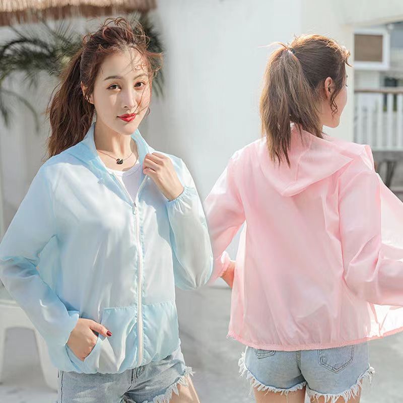 防晒衣女户外防超薄速干外套纯色款夏季防紫外线防晒服