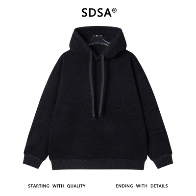 SDSA男士秋冬新款痞帅男装美式复古抽绳连帽卫衣百搭时尚套头上衣