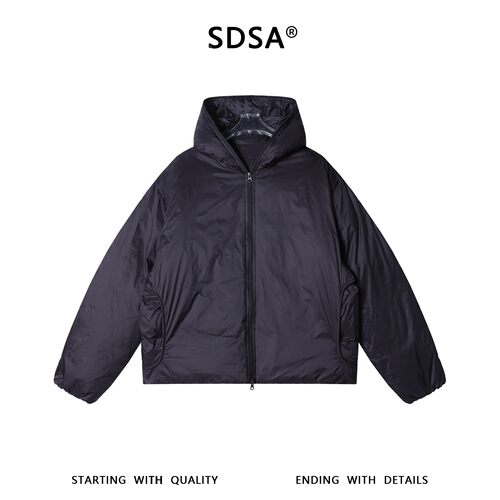 SDSA男士秋冬新款痞帅男装美式复古羽绒服外套拉链连帽简约时尚