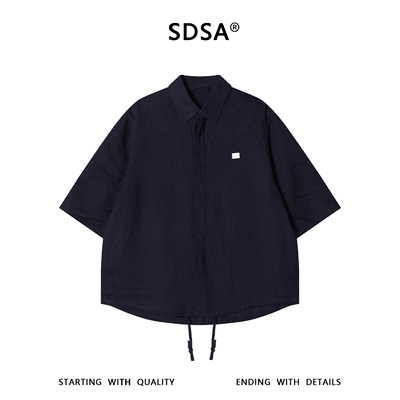 SDSA男装2026新款高贵轻奢老钱风透气舒适小标短袖衬衫百搭时尚